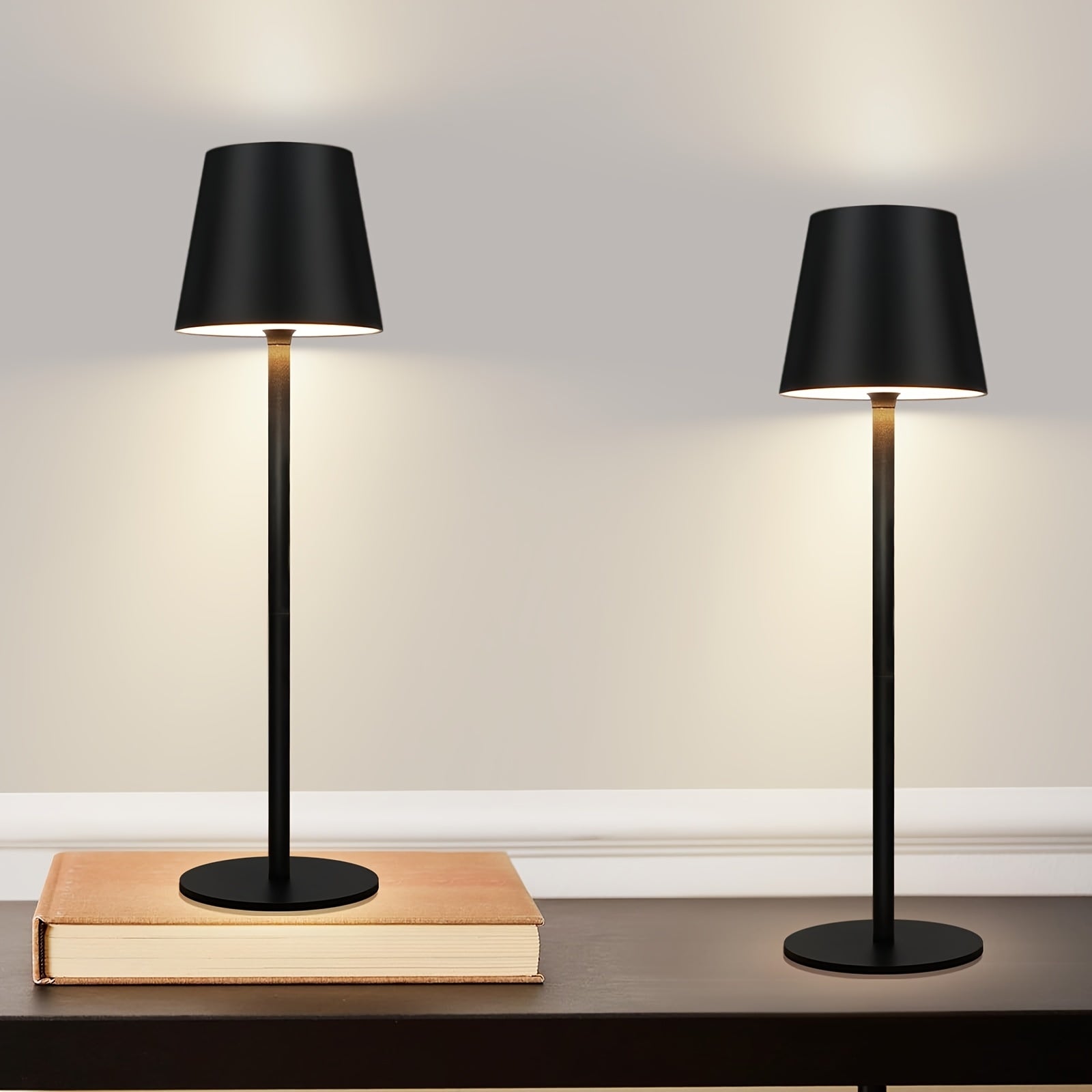 2 Pieces Rechargeable Wireless LED Touch Table Lamp