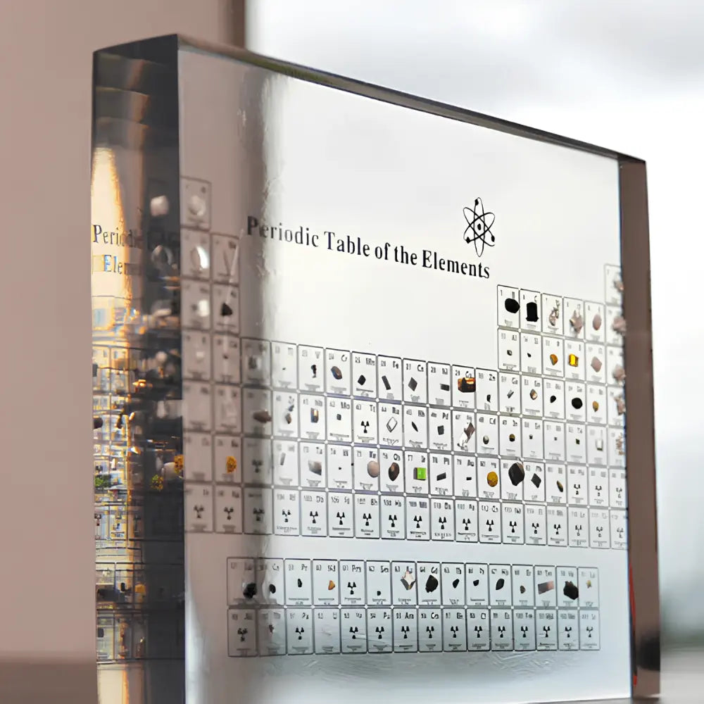 Illuminated Real Elements Periodic Table Decorative Science Display