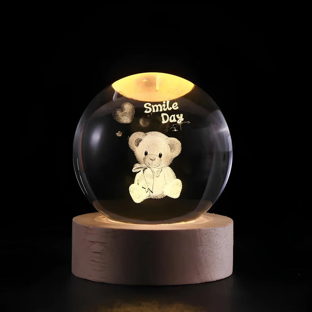 Luminous 3D Crystal Ball Glowing Planet Night Light