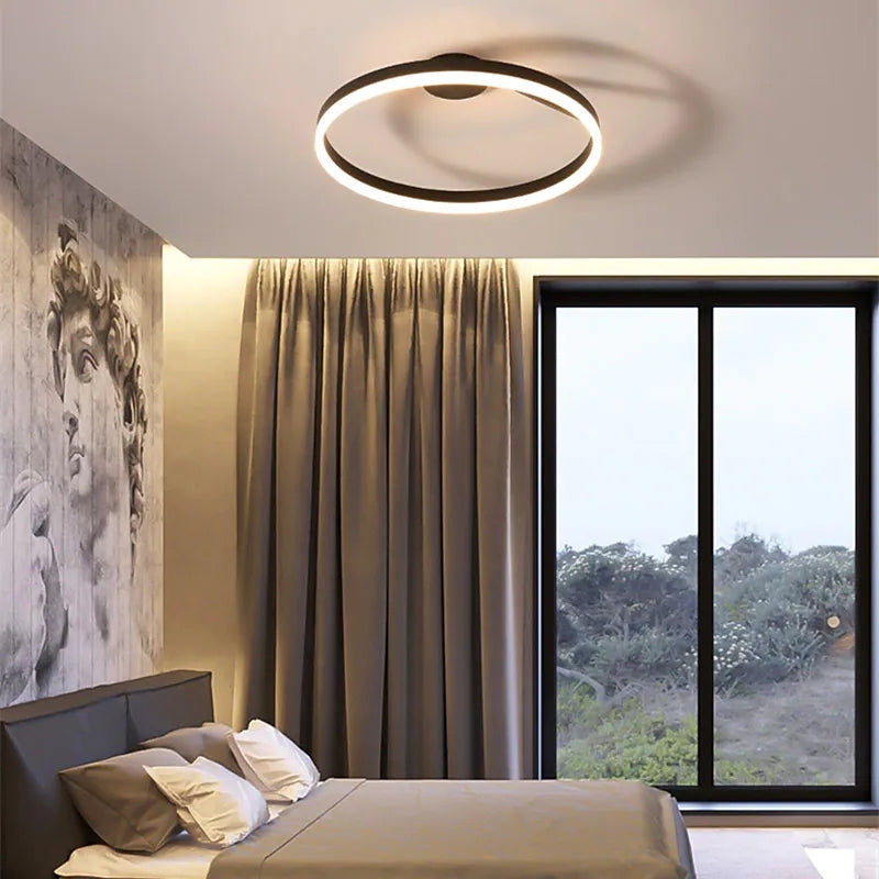 Contemporary Ring LED Ceiling Light Stylish and Adjustable Brightness