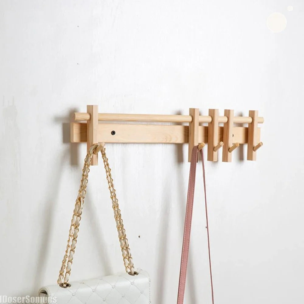 Modern Wall Rack Adjustable Hook Organizer for Hallway or Living Room