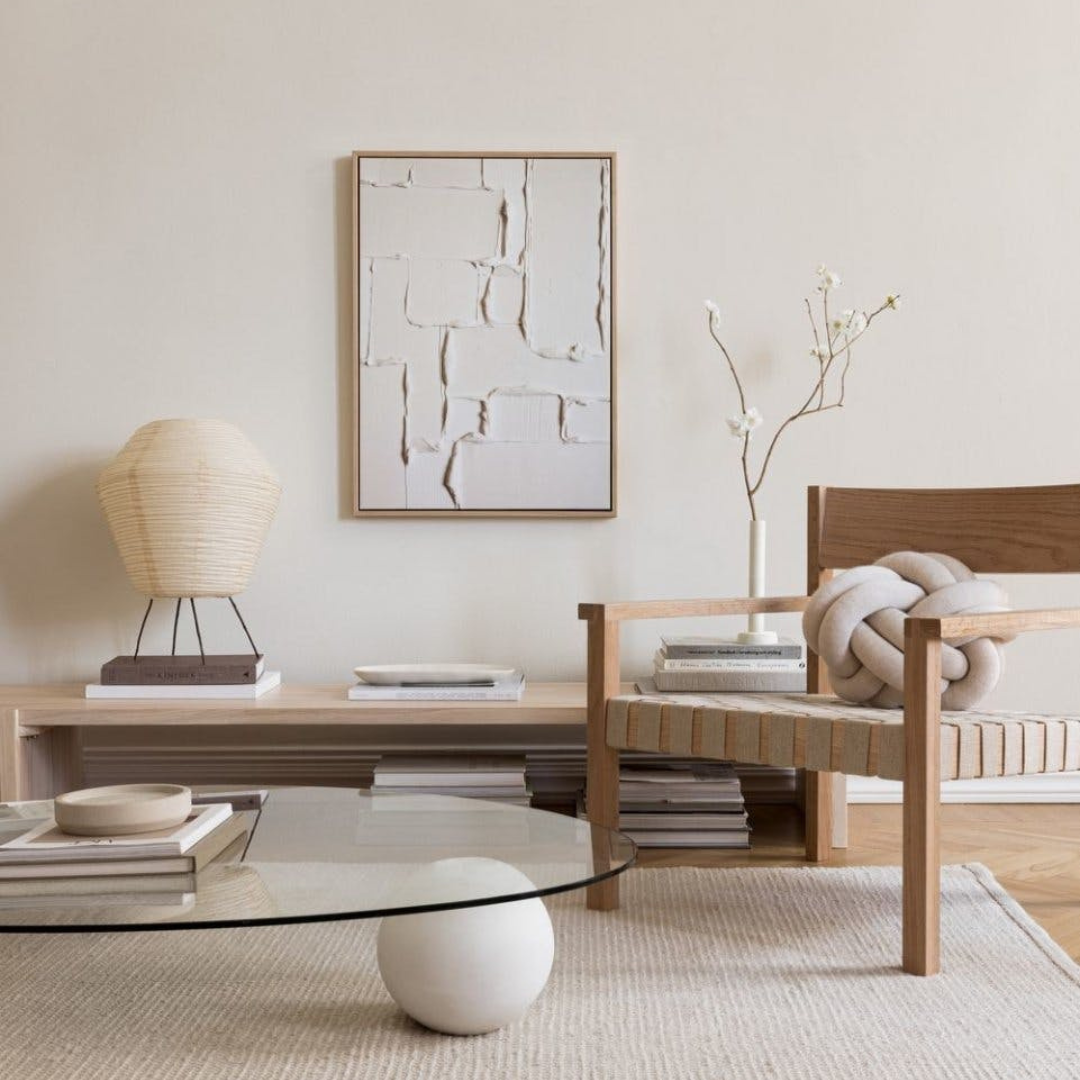 Ardina Abstract Wandpaneel met Textuur in Neutrale Tinten