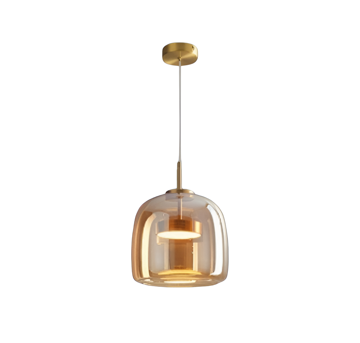 Retro Modern Glass LED Pendant Light Hand-Blown Trio with Adjustable Cord