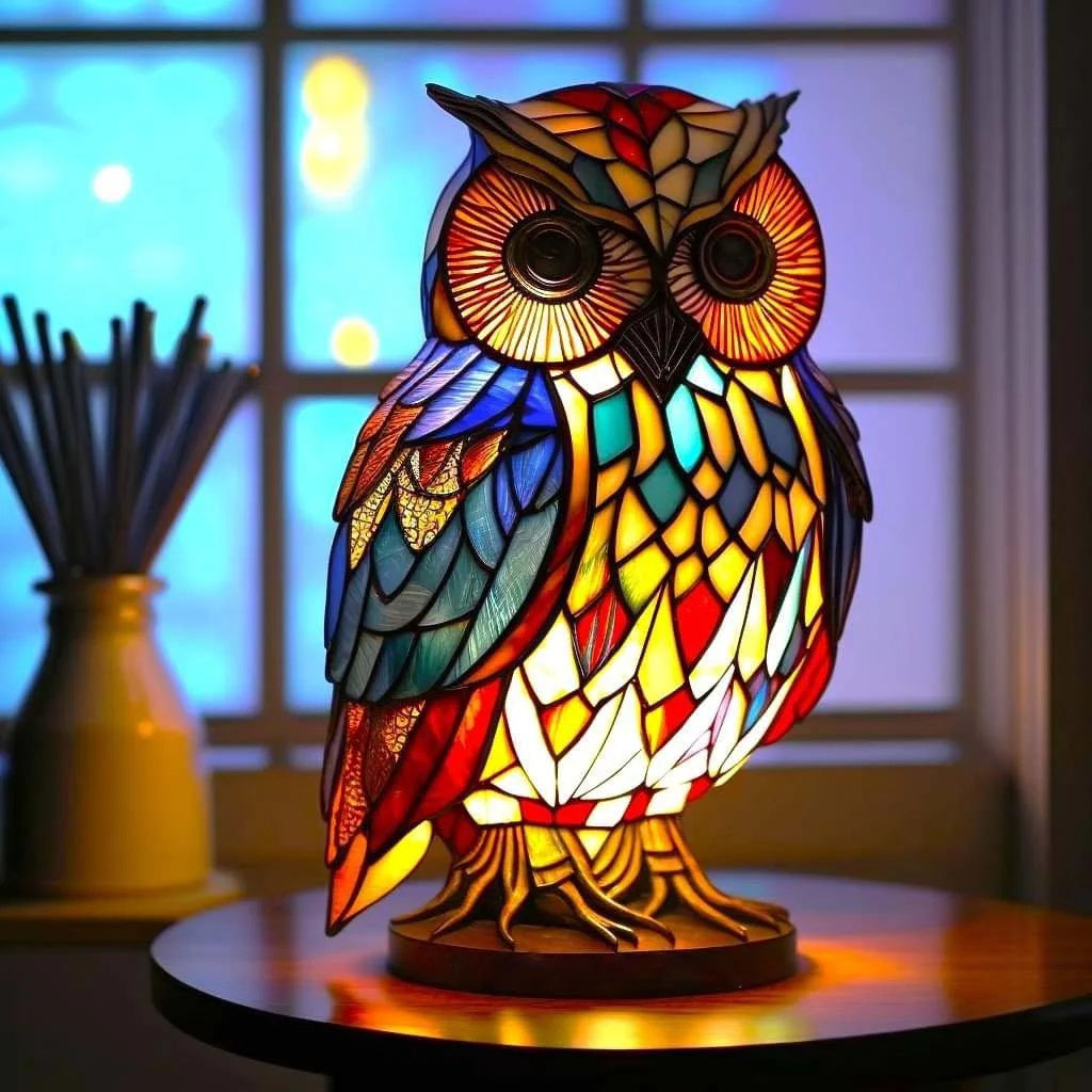 Stained Glass Animal Lamp Home Decor
