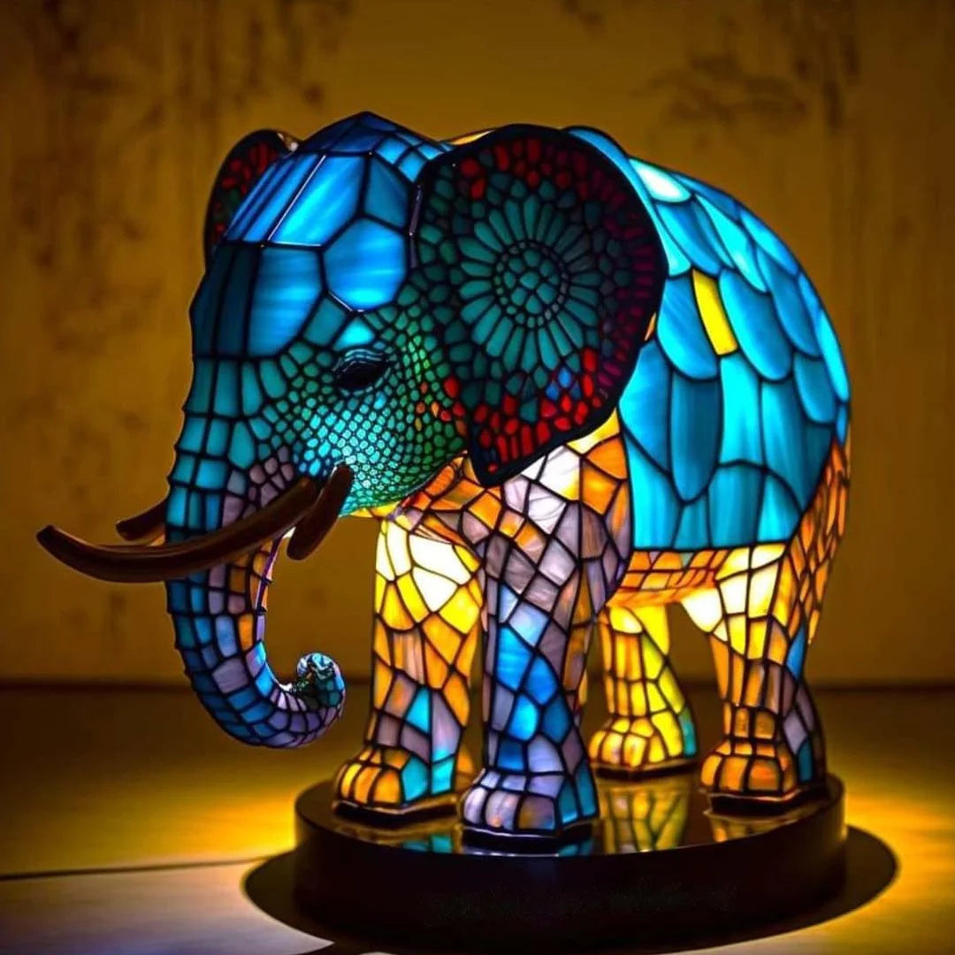 Stained Glass Animal Lamp Home Decor