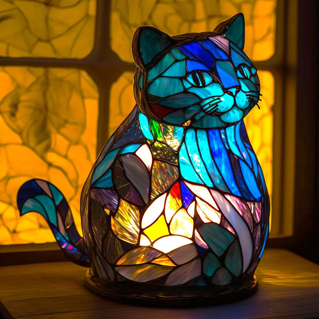 Stained Glass Animal Lamp Home Decor