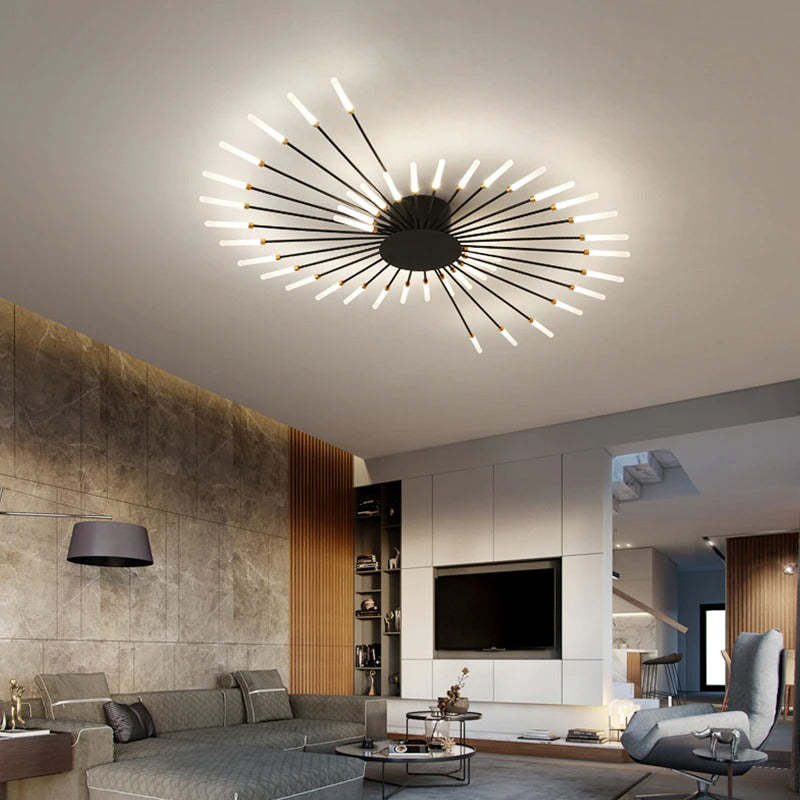 Fireworks-Inspired LED Ceiling Light for Living Room