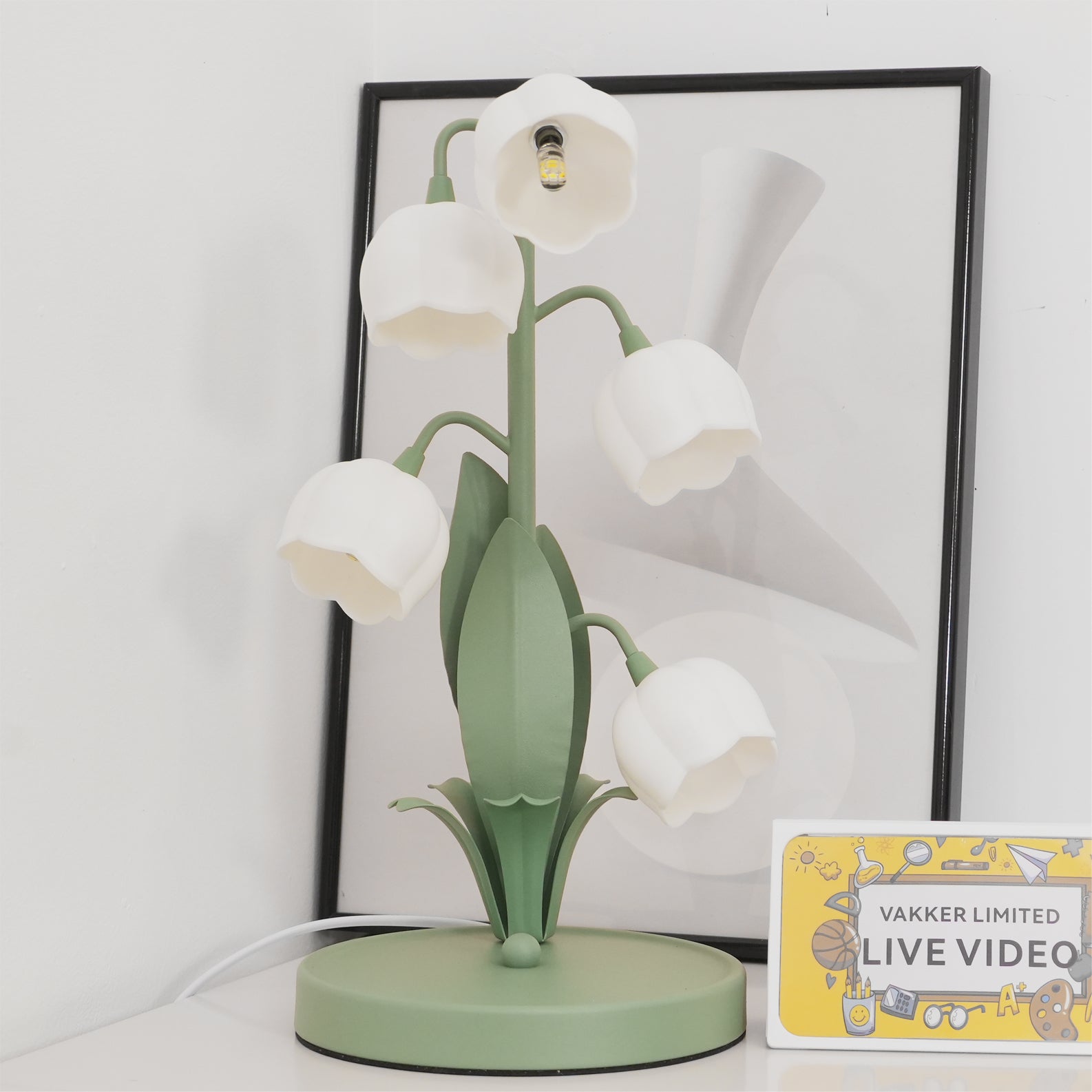 Modern Bell Orchid Table Lamp Cozy Indoor Decorative Light