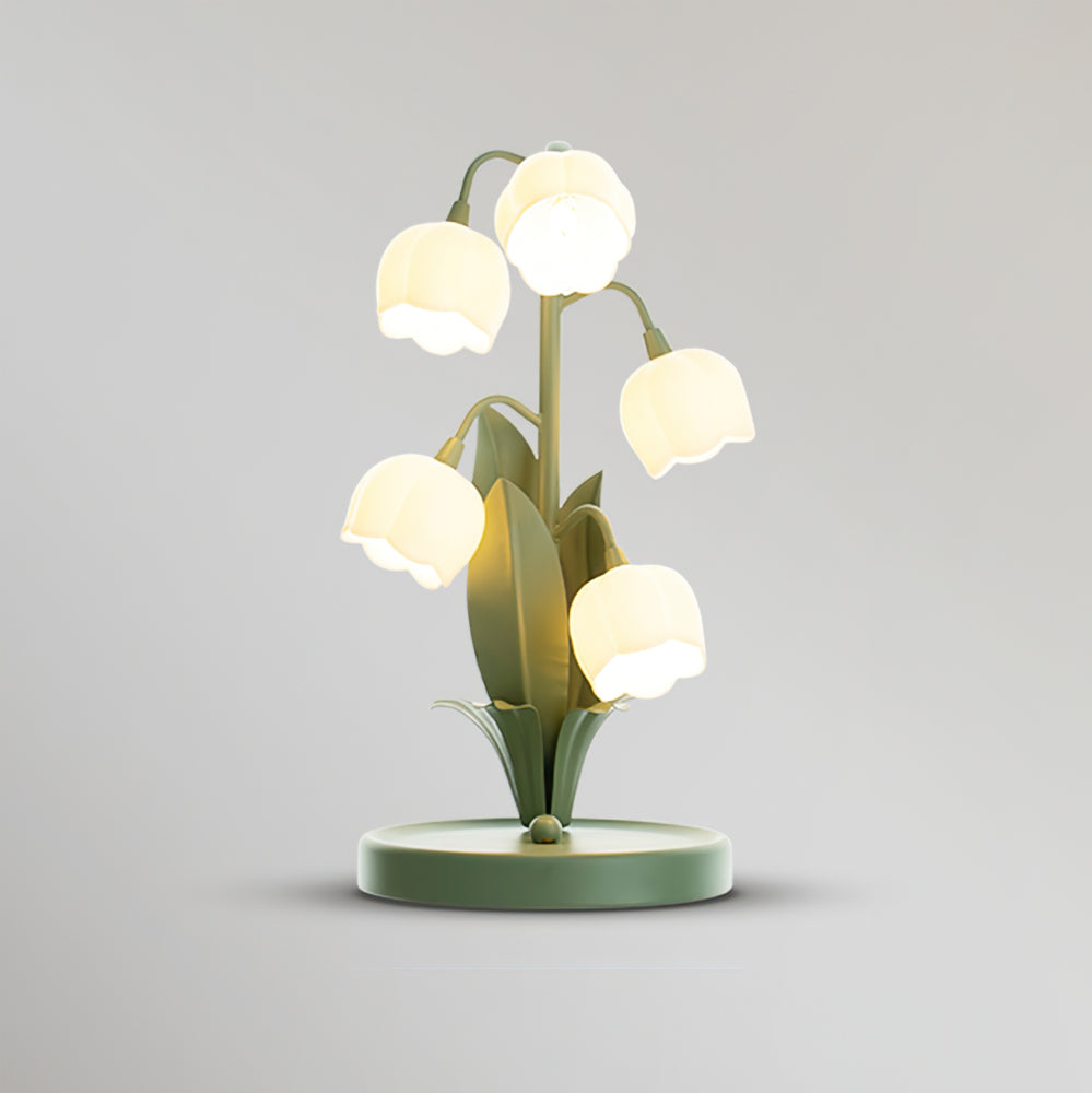 Modern Bell Orchid Table Lamp Cozy Indoor Decorative Light
