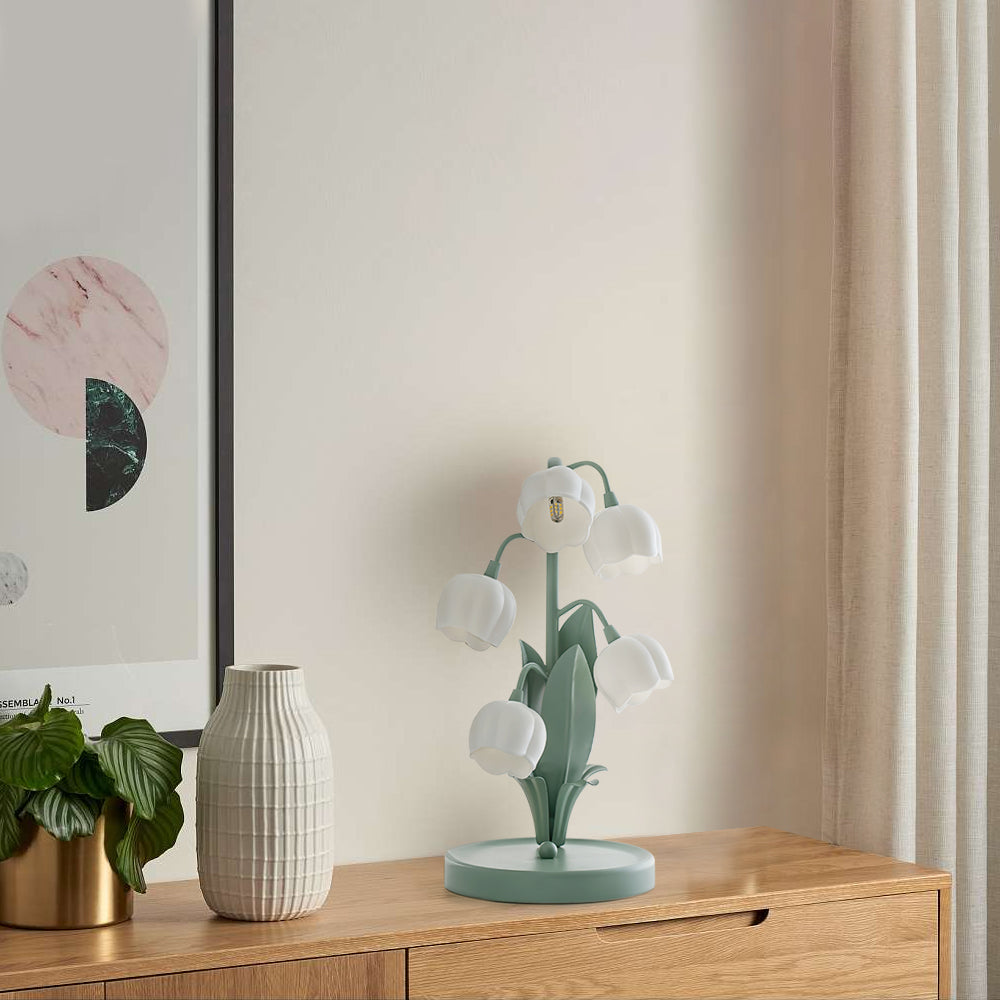 Modern Bell Orchid Table Lamp Cozy Indoor Decorative Light