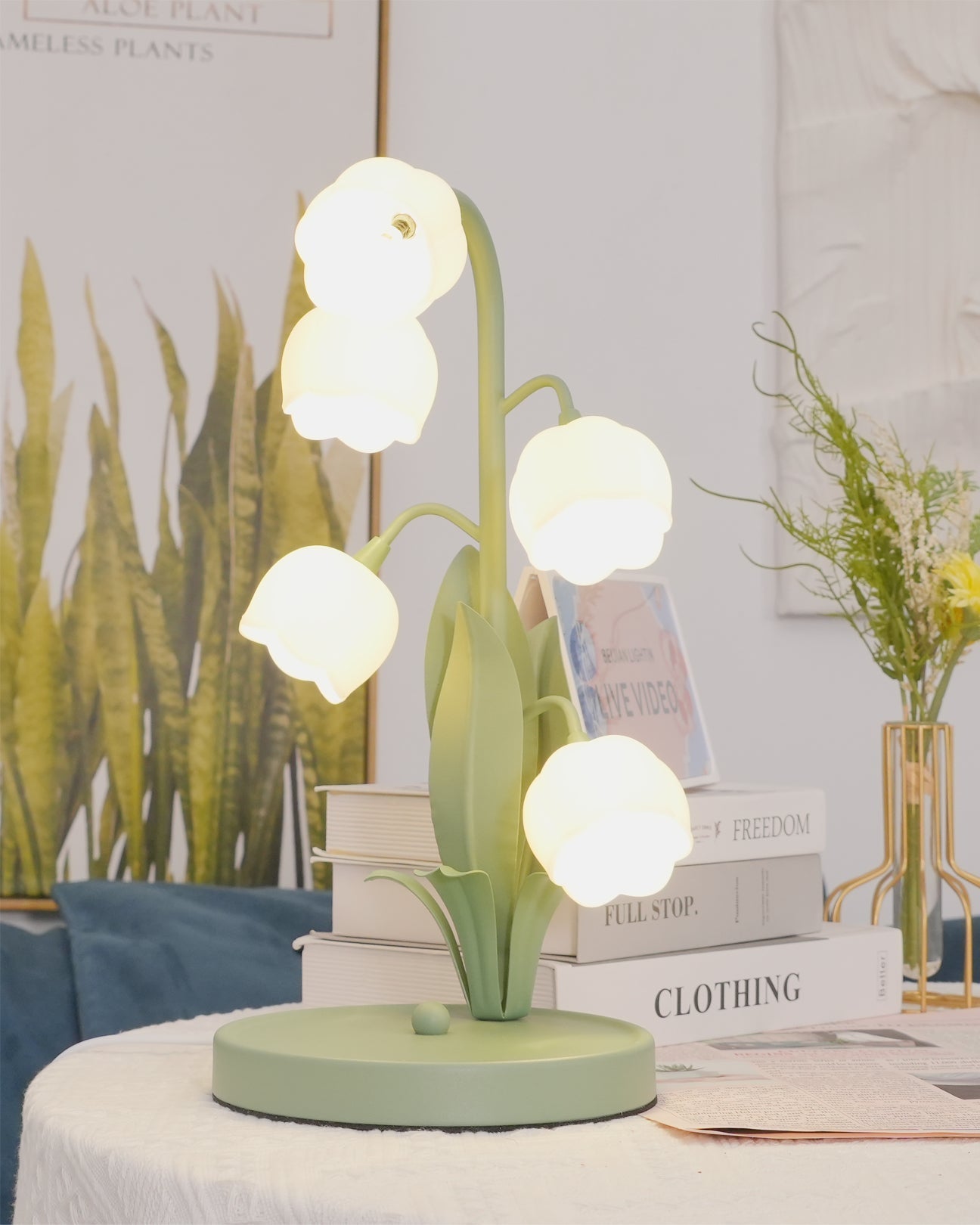 Modern Bell Orchid Table Lamp Cozy Indoor Decorative Light