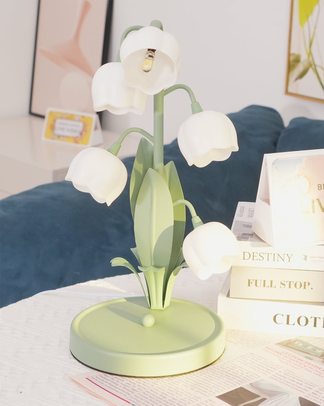 Modern Bell Orchid Table Lamp Cozy Indoor Decorative Light