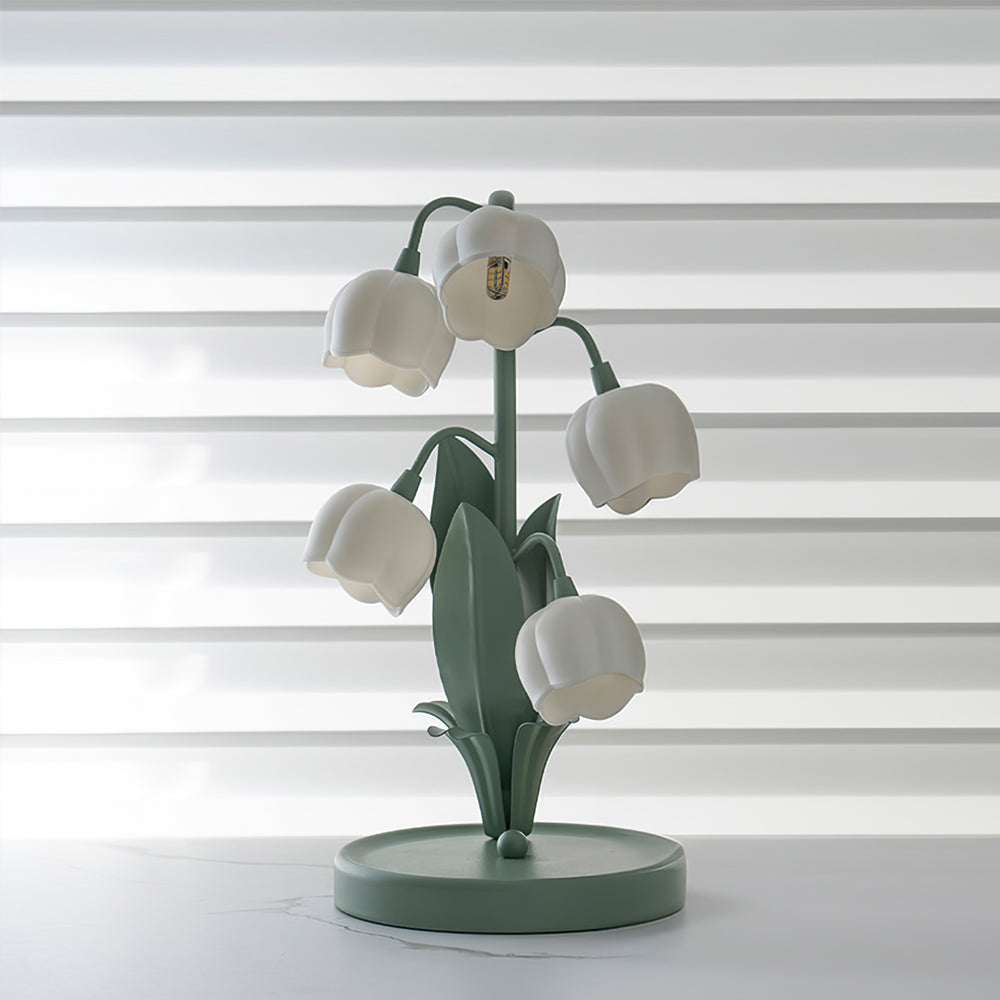 Modern Bell Orchid Table Lamp Cozy Indoor Decorative Light