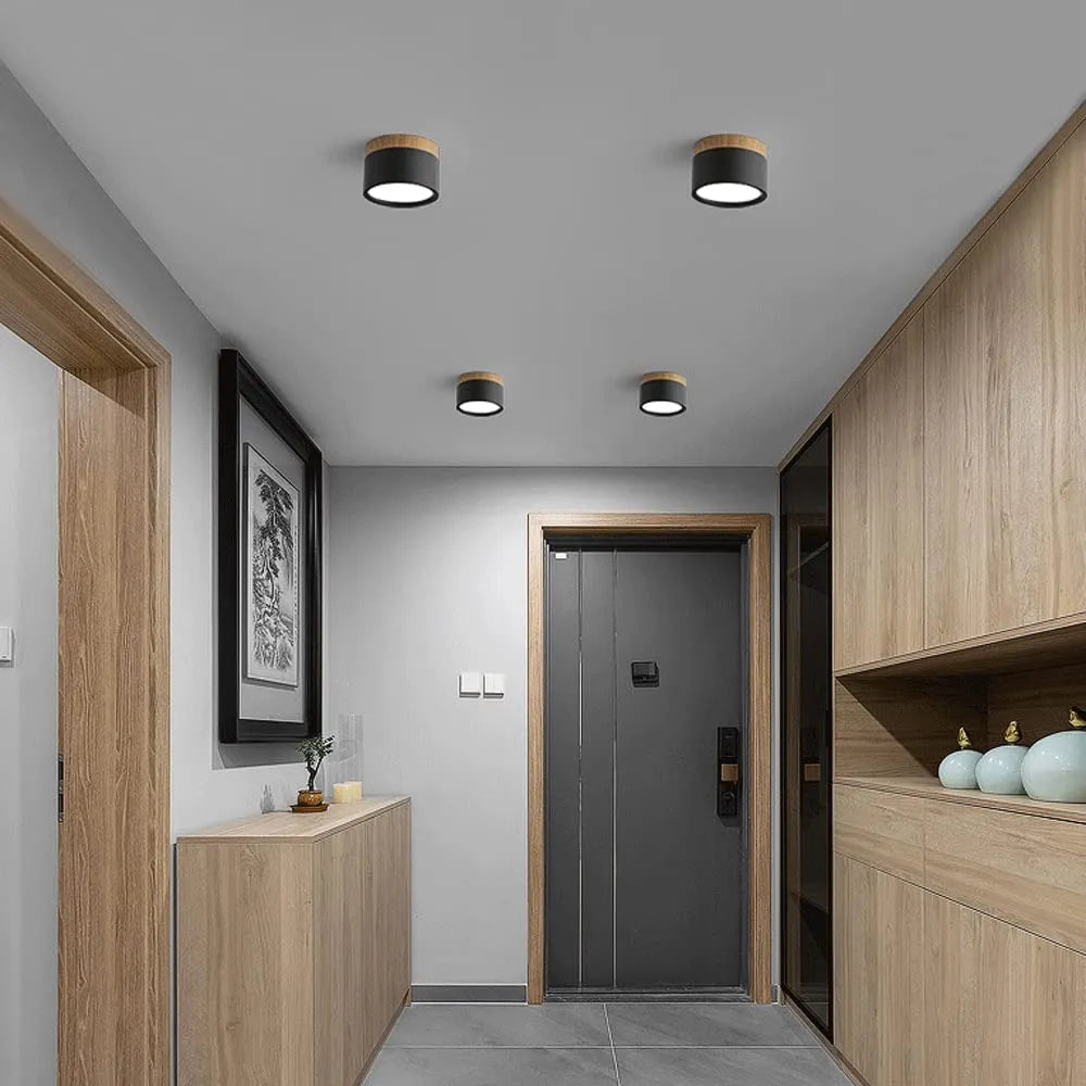 Minimalist Cylindrical LED Ceiling Light with Modern Dimmable Spotlight