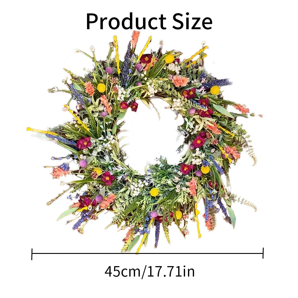 Handcrafted Artificial Flower Door Wreath Vibrant Seasonal Decoration