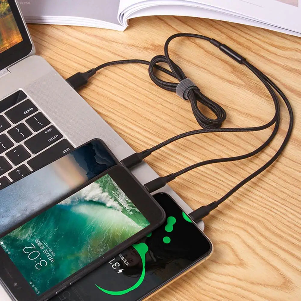 Universal 3-in-1 USB Charging Cable High-Speed Multi-Device Charger