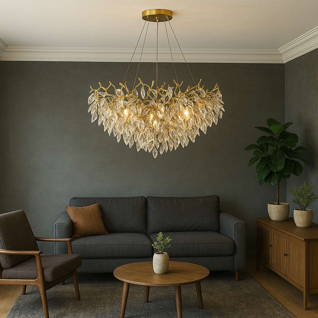 Round Crystal LED Chandelier in Modern Precision-Cut Crystals