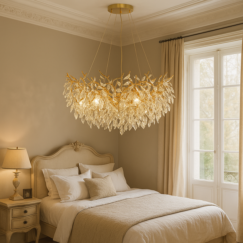 Round Crystal LED Chandelier in Modern Precision-Cut Crystals