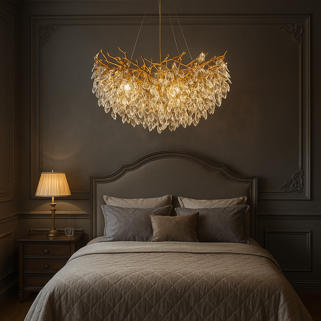 Round Crystal LED Chandelier in Modern Precision-Cut Crystals