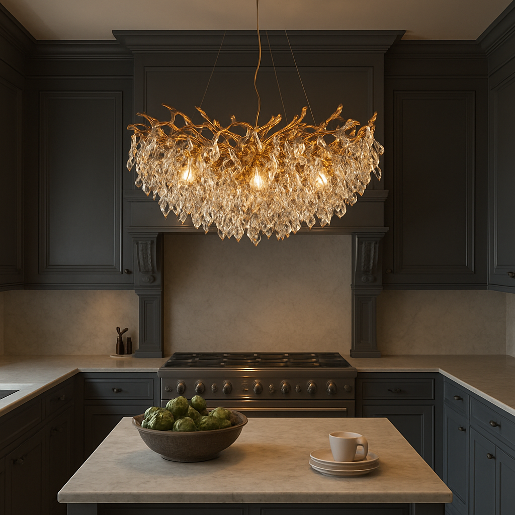 Round Crystal LED Chandelier in Modern Precision-Cut Crystals