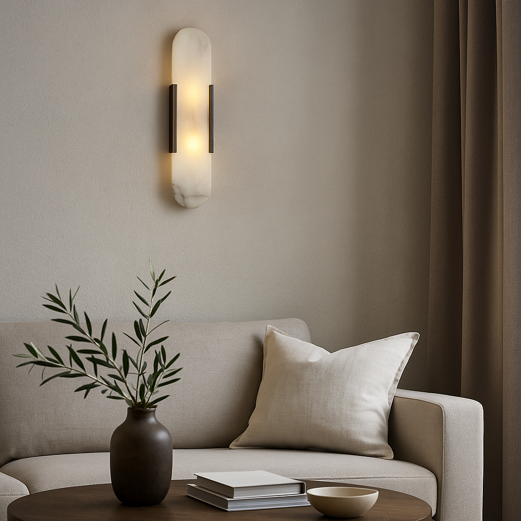 Marble Wall Light Contemporary Sconce for Bedroom & Living Room