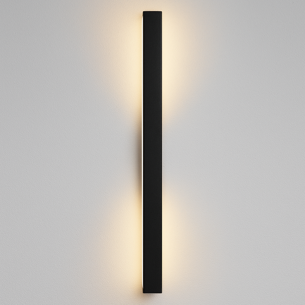 Modern LED Wall Light Slim Black Outdoor Fixture