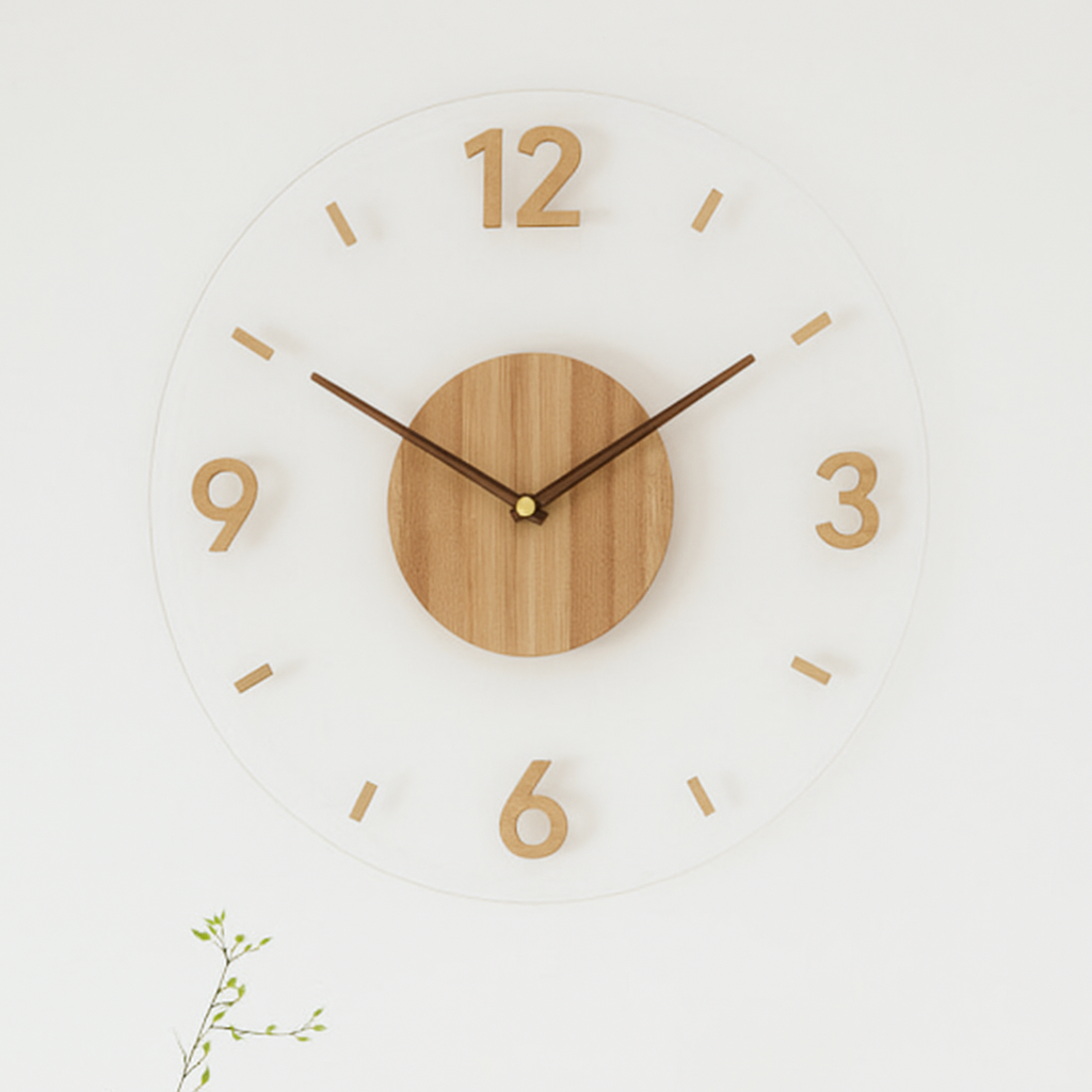 Minimalist Wooden Wall Clock Eco-Friendly Nordic Style
