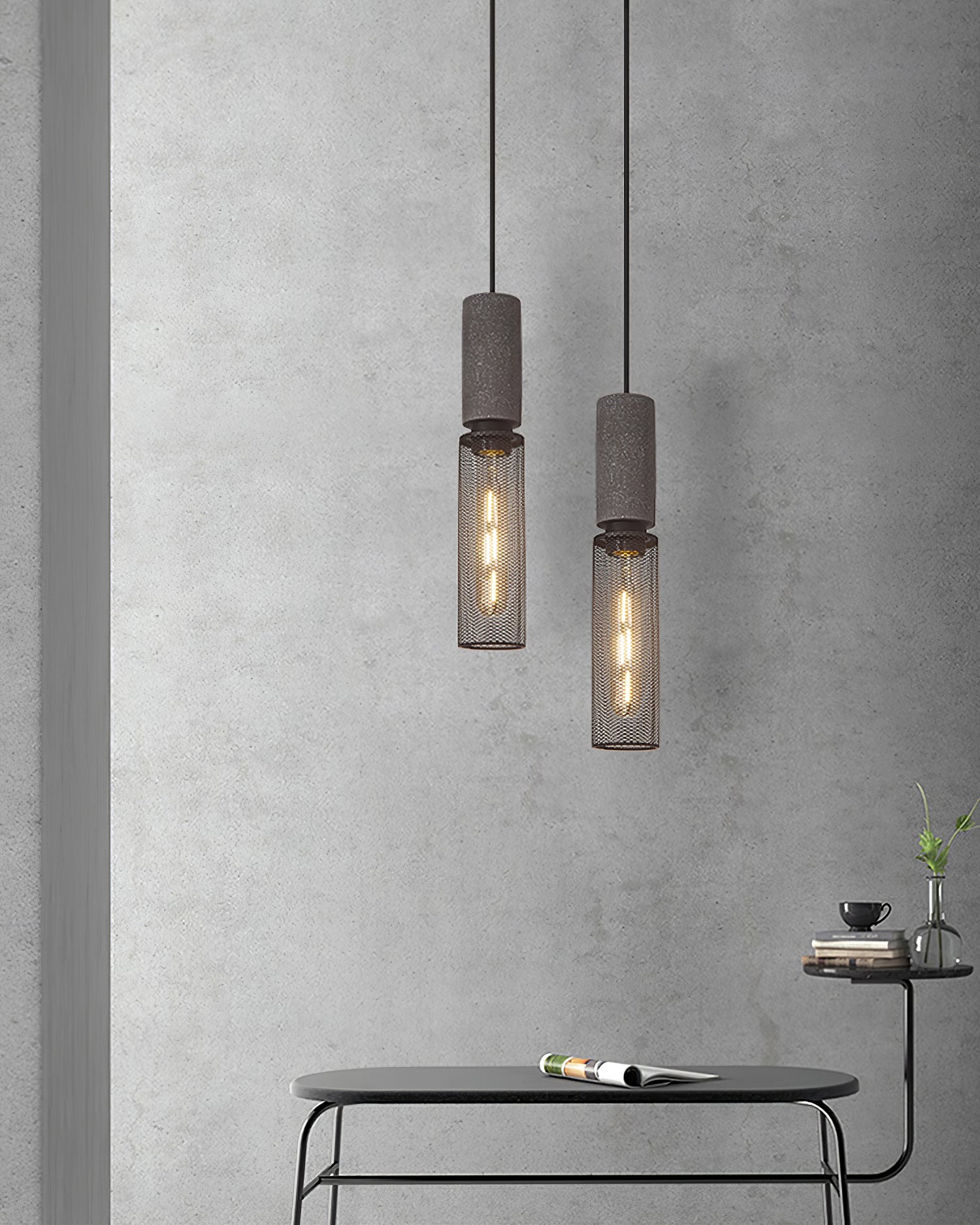 Minimalist Concrete Pendant Light Modern Industrial Home Décor