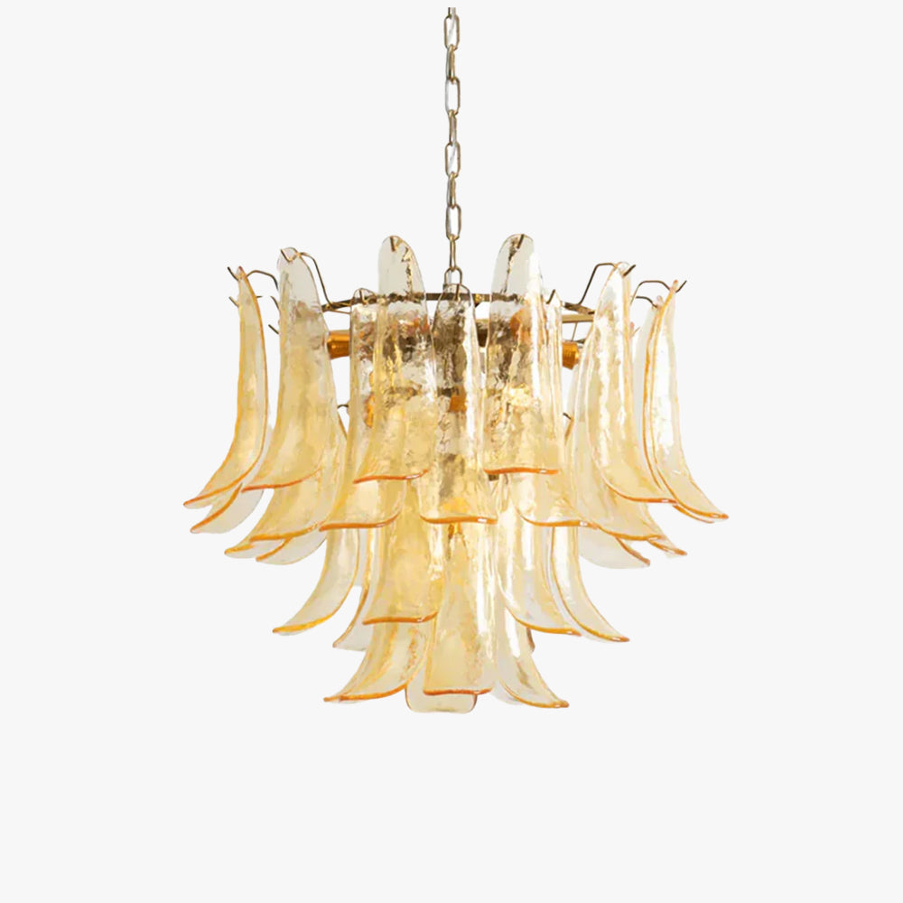 Vintage Statement Metal Glass Mid-Century Retro Glass Chandeliers