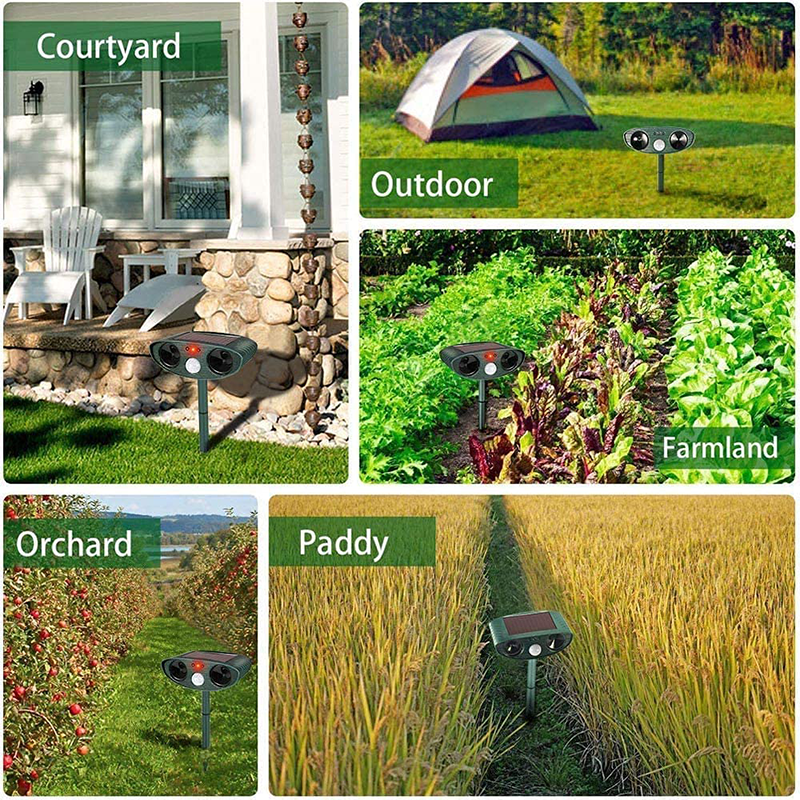 Garden Ultrasonic Rabbit Repeller Solar Powered Outdoor Pest Deterrent