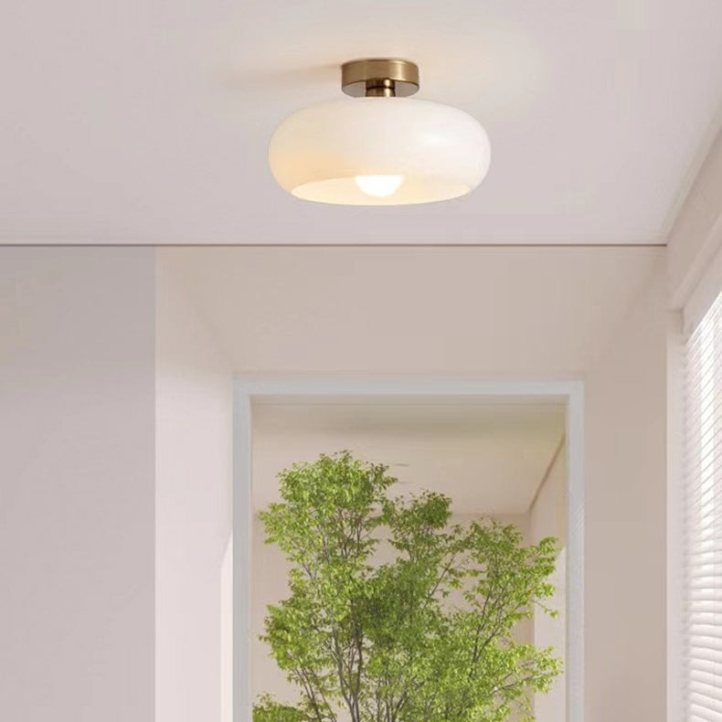 Modern Warm Tinted Round Ceiling Light for Living Room and Bedroom