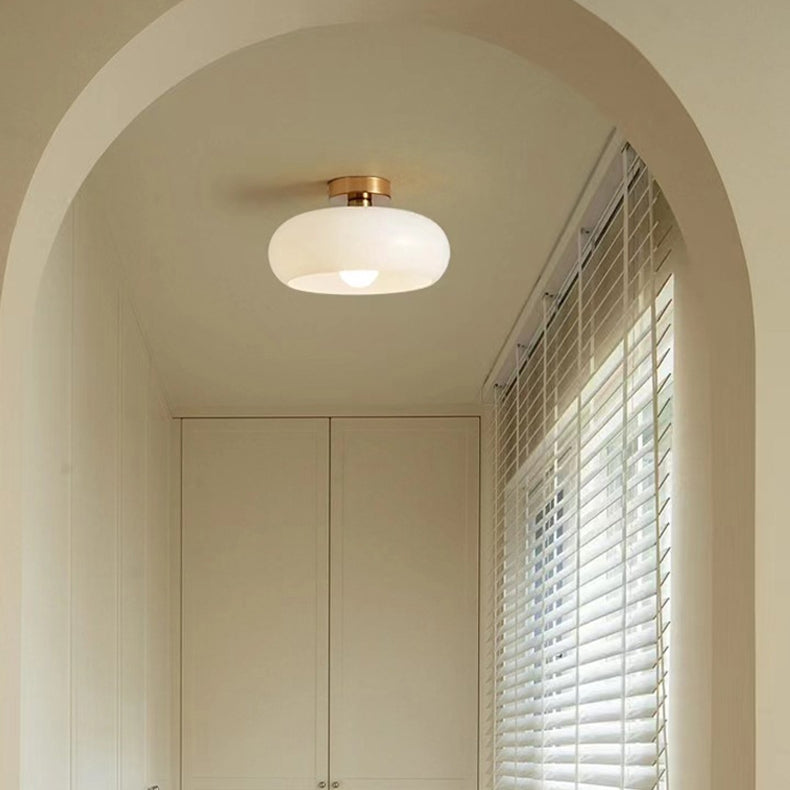 Modern Warm Tinted Round Ceiling Light for Living Room and Bedroom