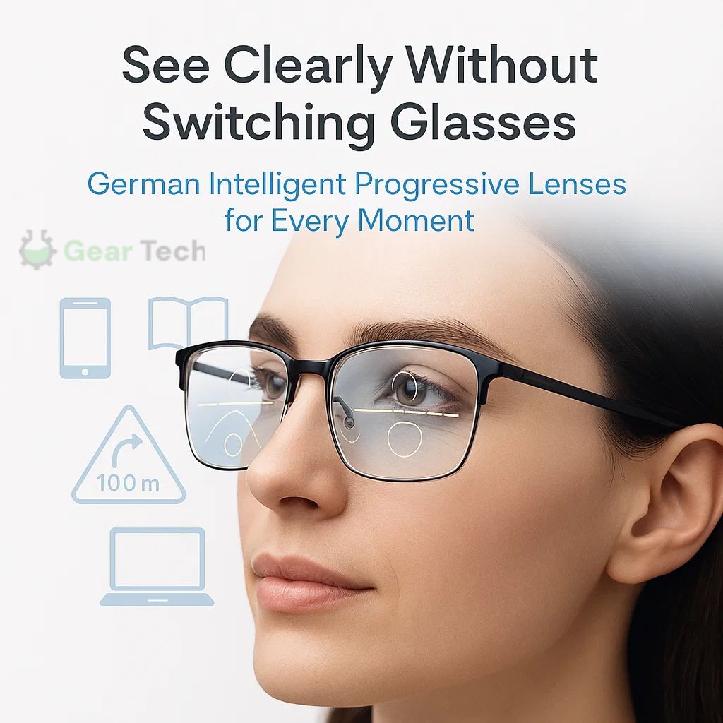 Unisex Vision Glasses All-In-One Progressive Reading and Distance Clarity