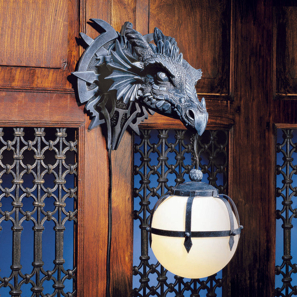 Wall-Mounted Dragon Head Wall Light Fantasy Medieval Decorative Light