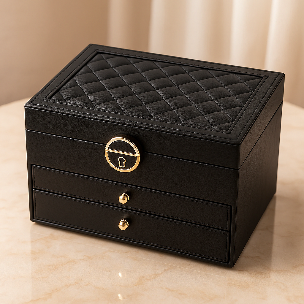 Luxury Jewelry Organizer Box Multi-Tier Storage with Drawers for Accessories