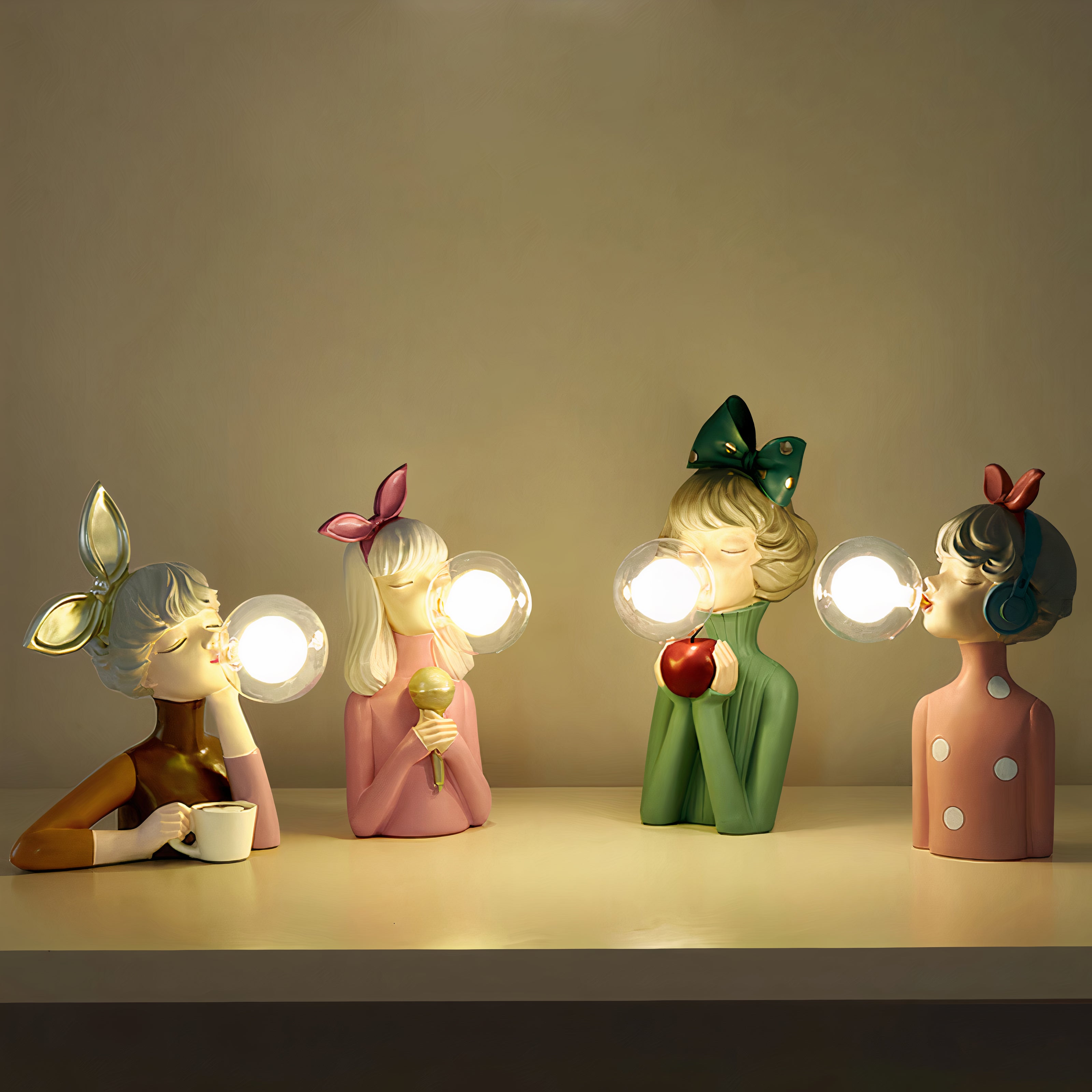Artisan Sisters Table Lamp Elegant Handcrafted Wooden Base