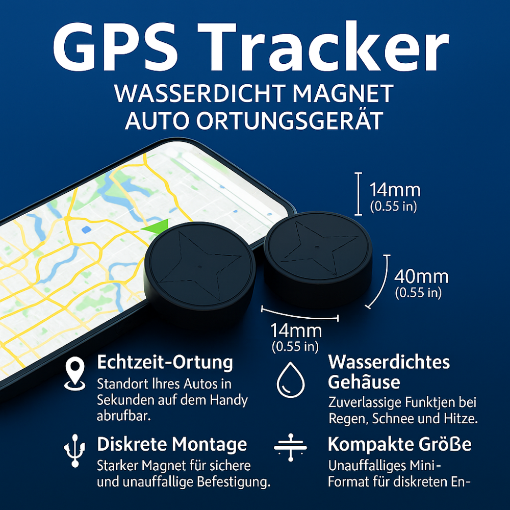 Waterproof Magnetic GPS Tracker Compact Real-Time Vehicle Locator