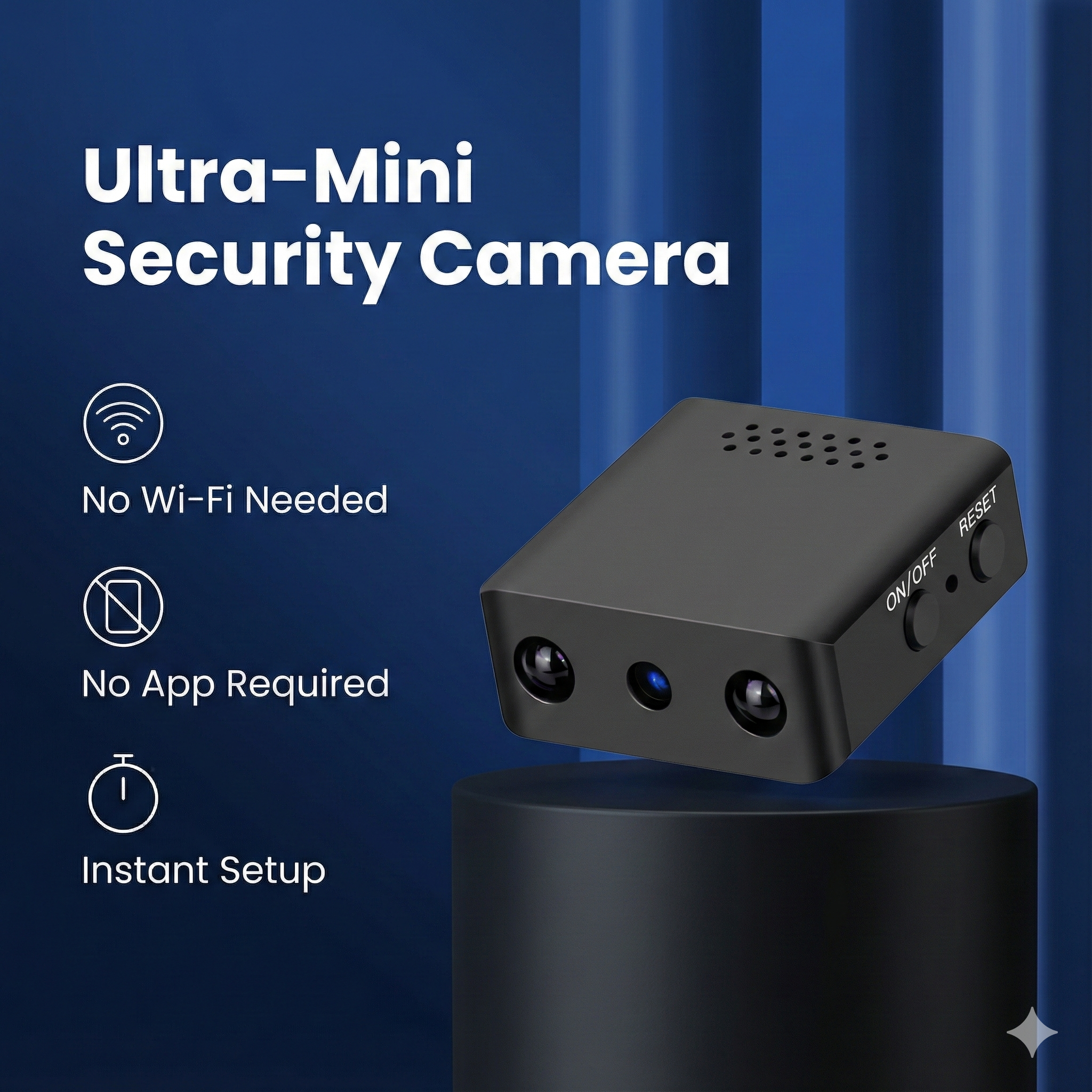 Compact HD Spy Camera Wi-Fi Night Vision Home Monitoring