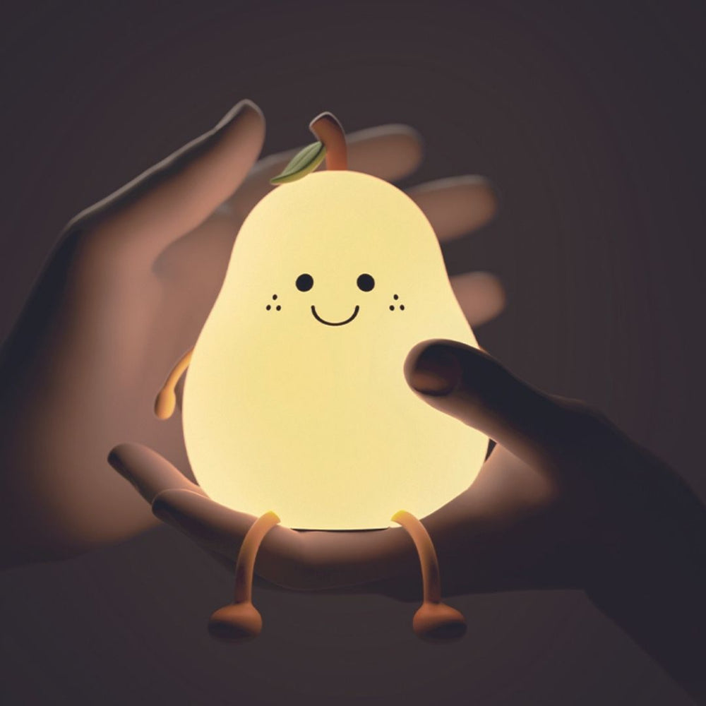 Smiling Pear Night Light Rechargeable LED Lamp for Kids & Bedroom