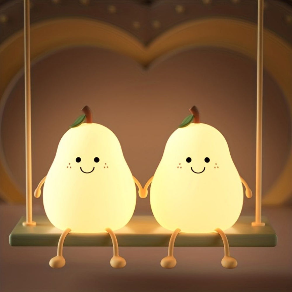 Smiling Pear Night Light Rechargeable LED Lamp for Kids & Bedroom