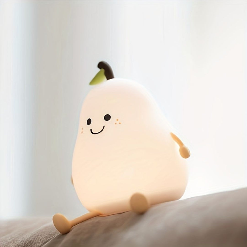 Smiling Pear Night Light Rechargeable LED Lamp for Kids & Bedroom