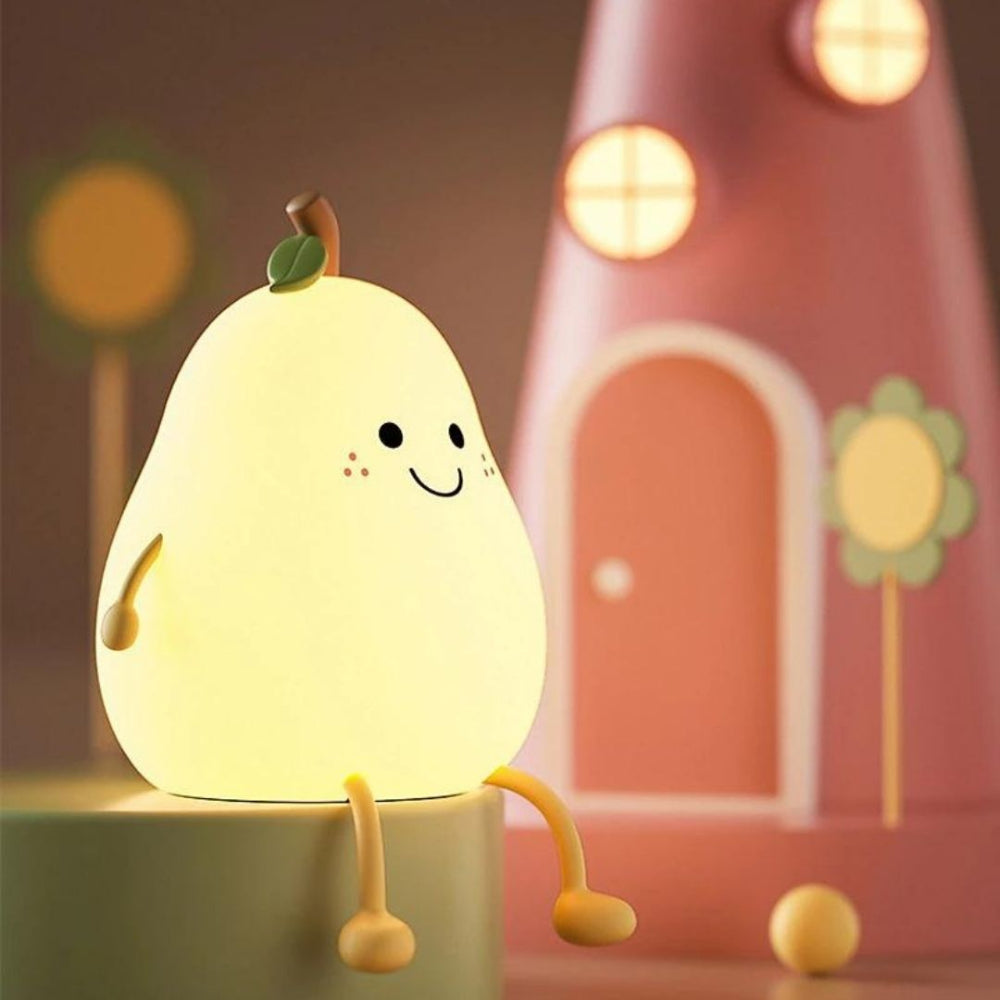 Smiling Pear Night Light Rechargeable LED Lamp for Kids & Bedroom