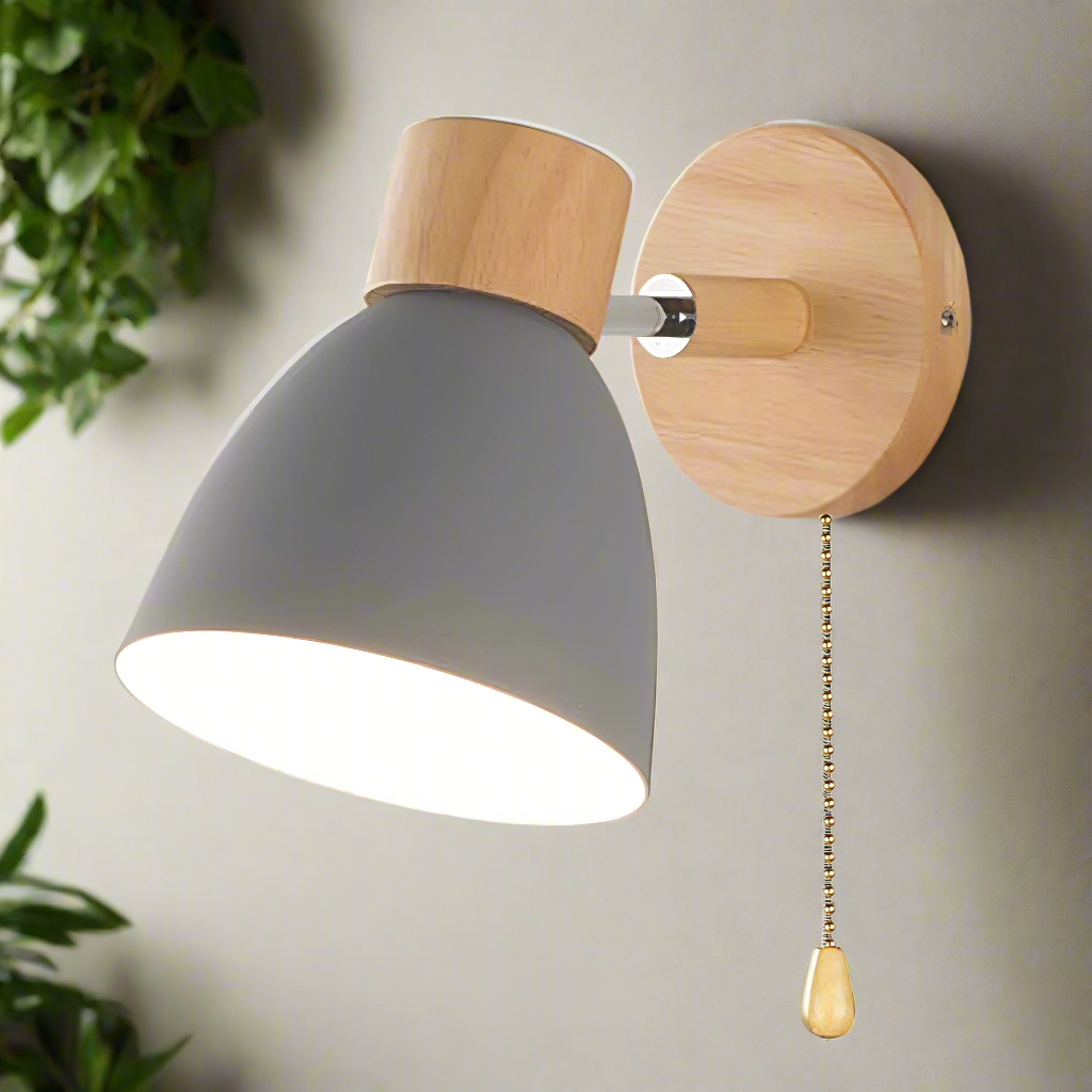 Scandinavian Inspired Indoor Wall Lights with Easy Pull Switch