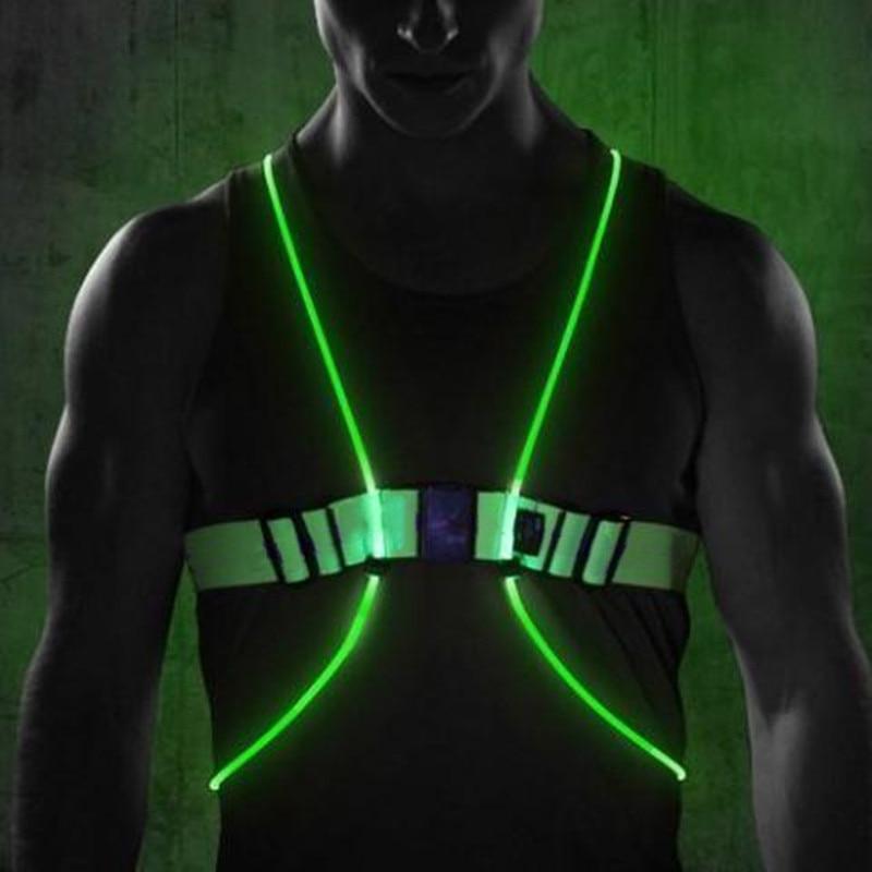 High Visibility LED Running Vest Adjustable Night Safety Gear