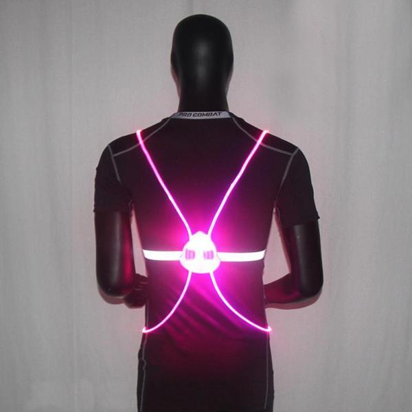 High Visibility LED Running Vest Adjustable Night Safety Gear