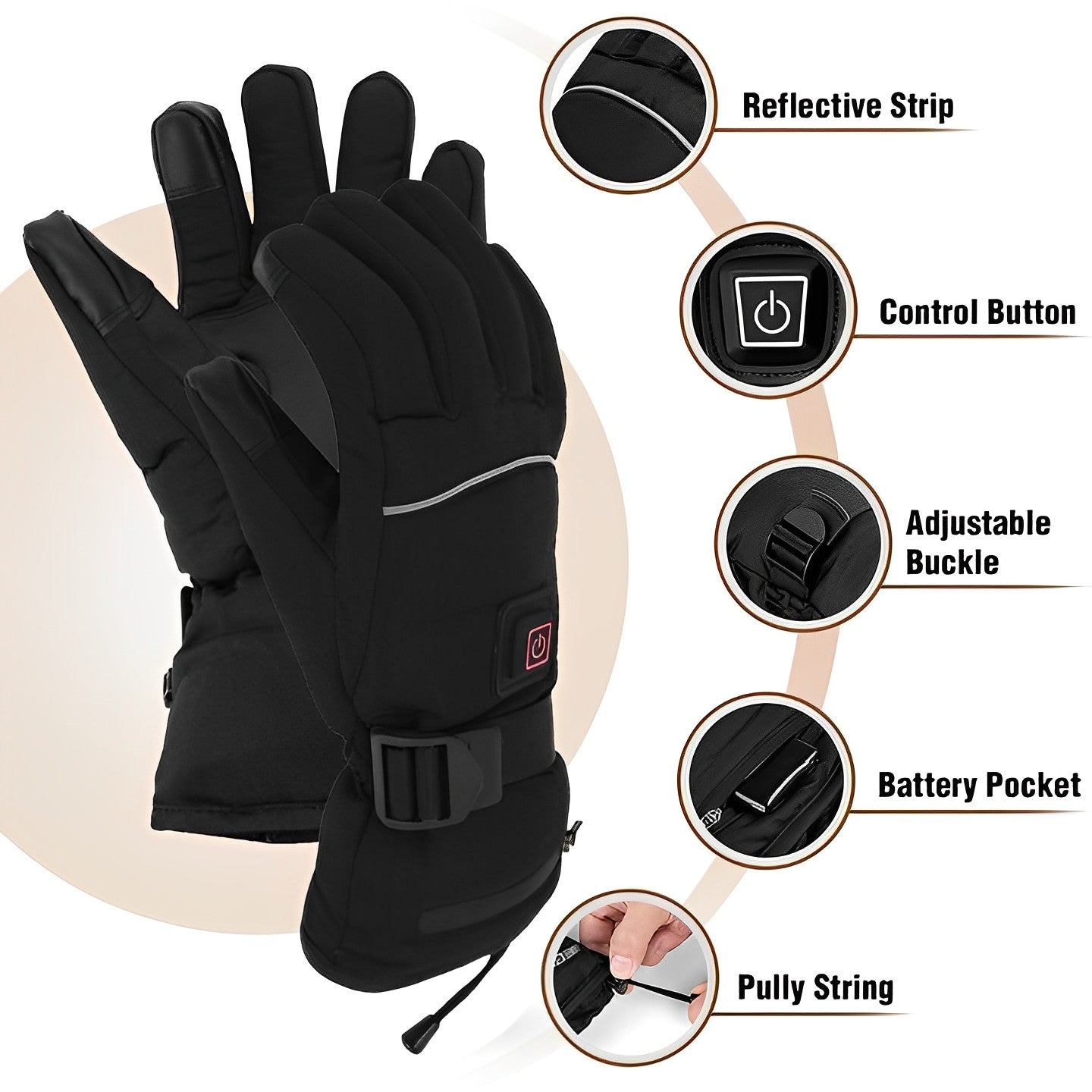 Thermal Heated Gloves Quick-Heat Protection for Outdoor Use