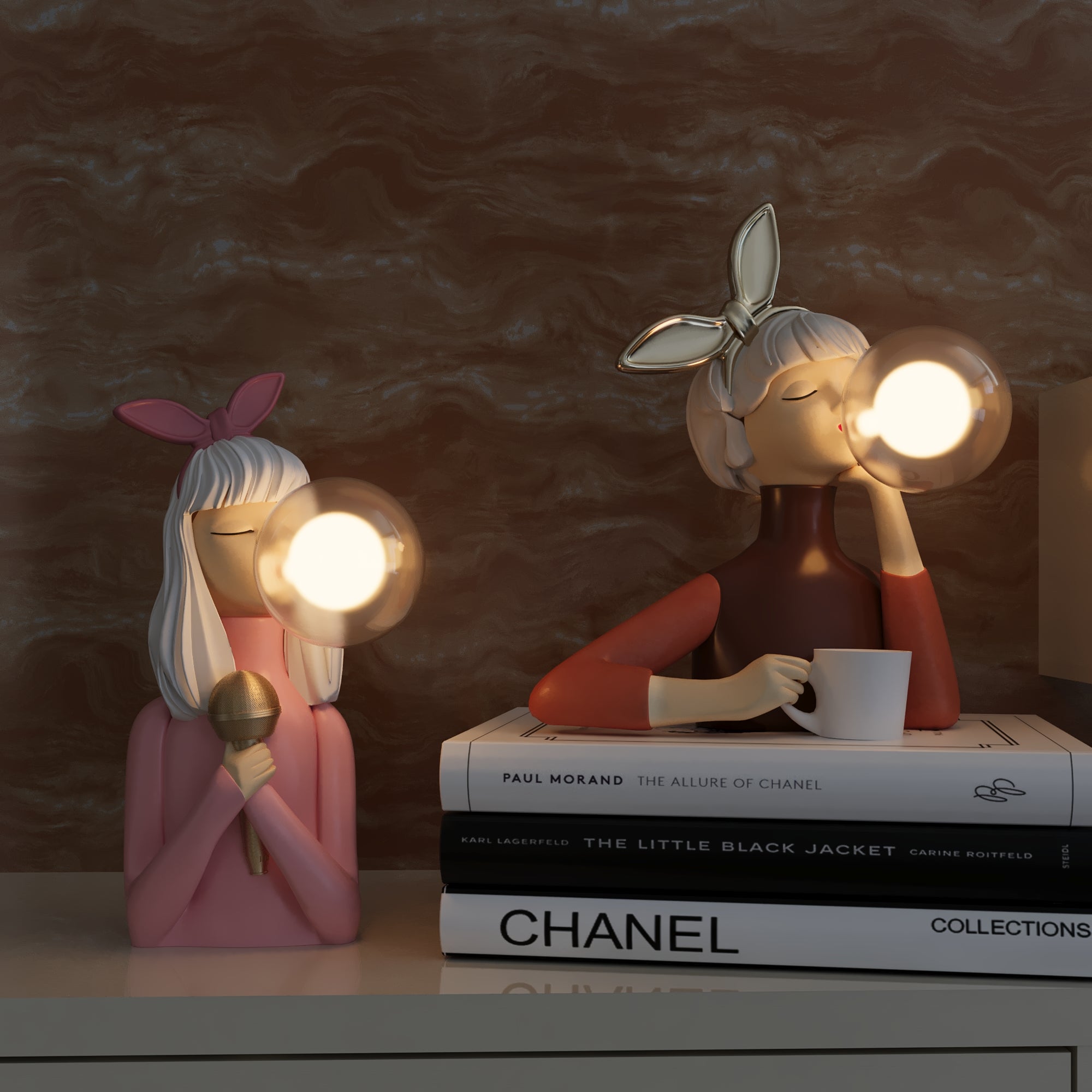 Artisan Sisters Table Lamp Elegant Handcrafted Wooden Base