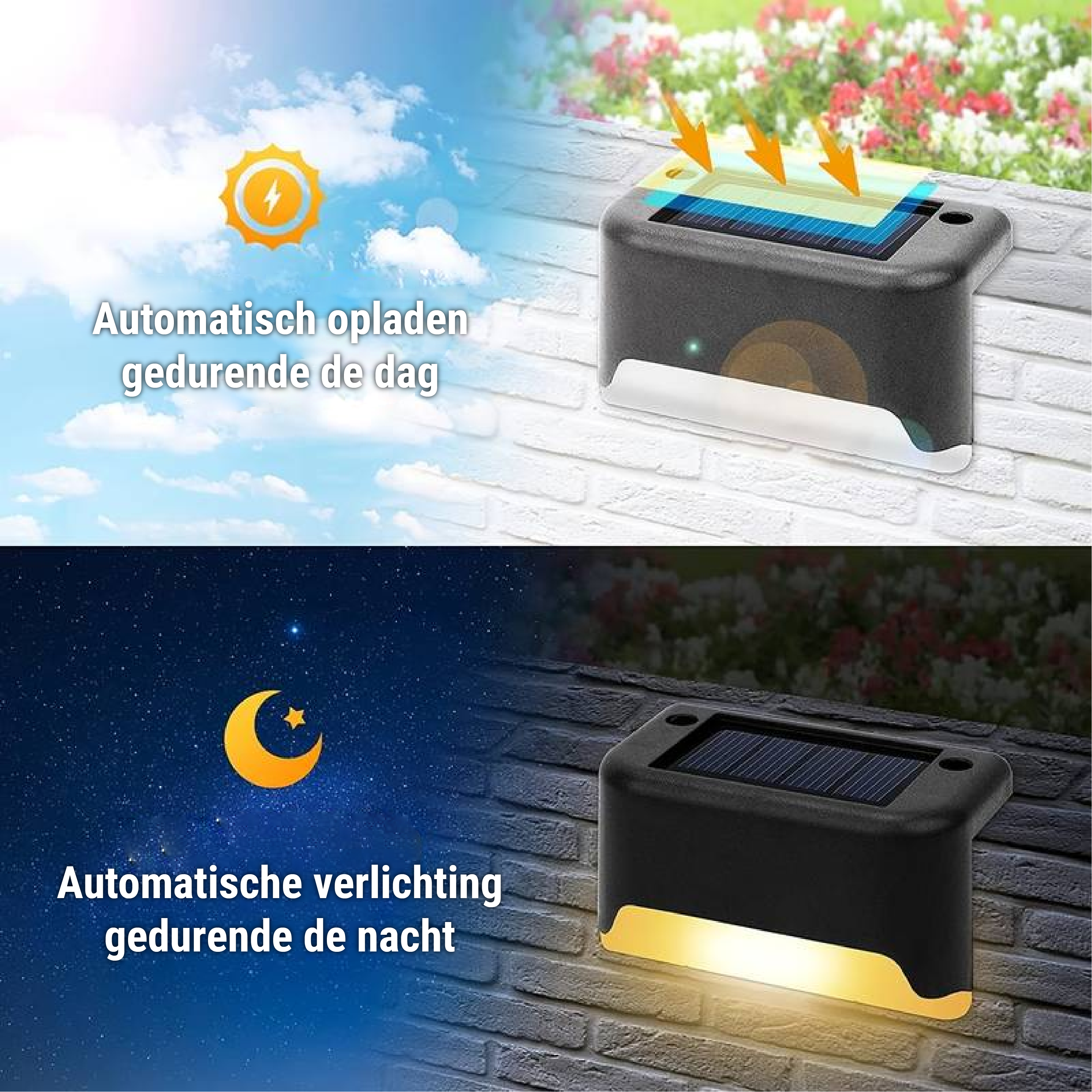 Solar Powered Outdoor Wall Lights Wireless LED Garden Lighting