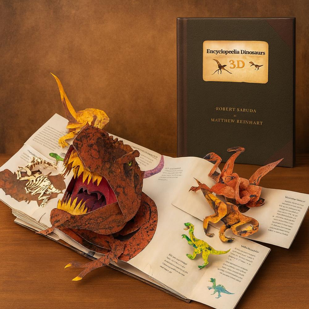 Kids Dinosaur Pop-Up Book 3D Educational Prehistoric Learning Guide