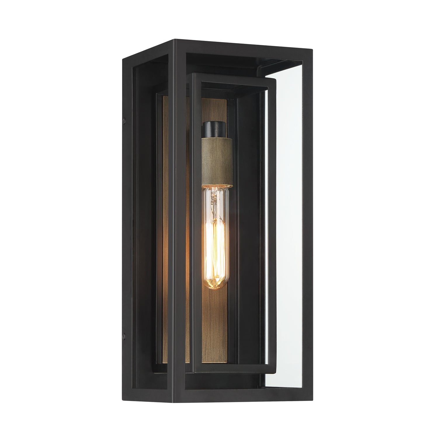 Wall lamp with double frame and glass finish